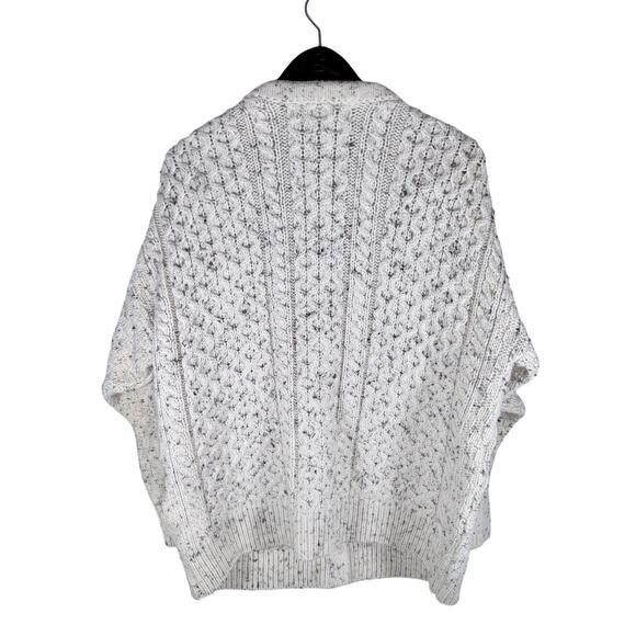 Celtic Country Men's Medium Cream 100% Wool Round Neck Cardigan Sweater Ireland - Picture 2 of 13